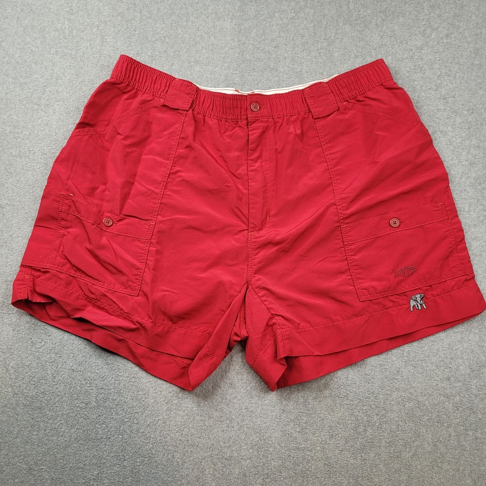 AFTCO Fishing Shorts Mens 42x6 Red Bluewater M01 Nylon Cargo